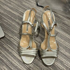 Manolo Blahnik silver sandals